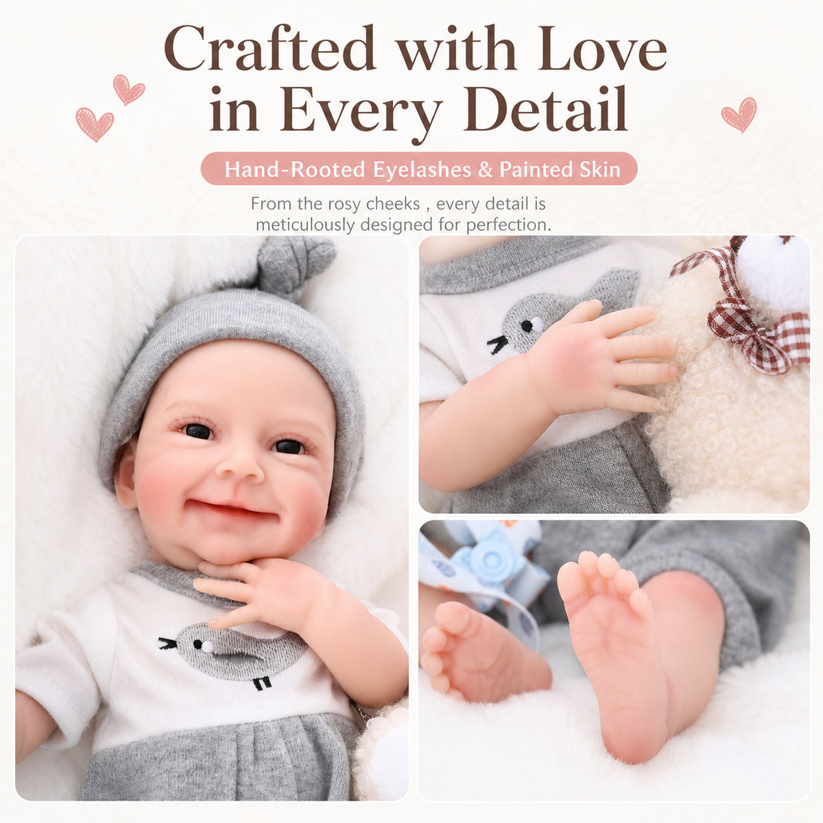 12 Inch Handcrafted Reborn Baby Doll with Full Soild Silicone Body, Gift Toy for Little Girls Collectors