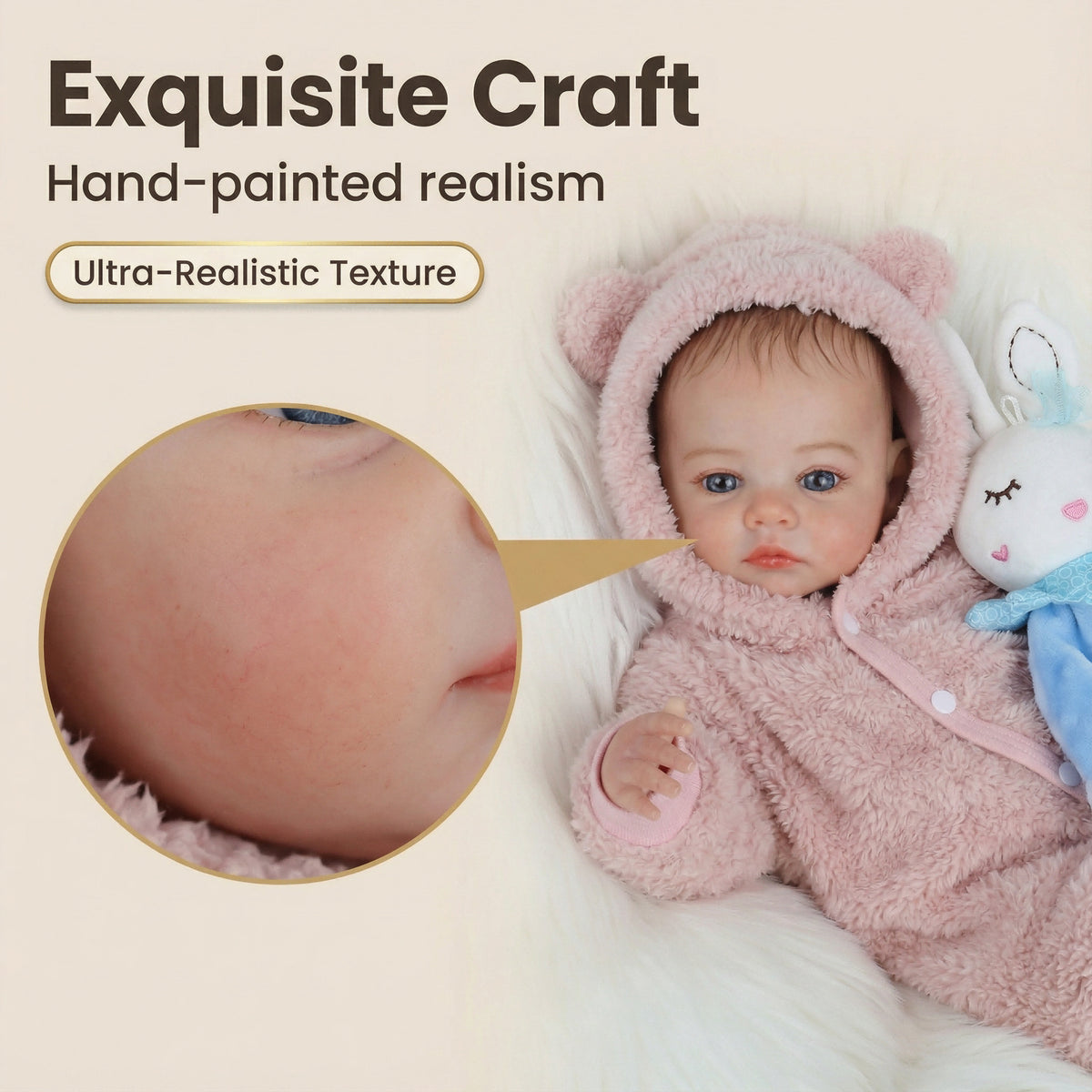 49cm Blue Eyes Reborn Baby Meadow In Plush clothes