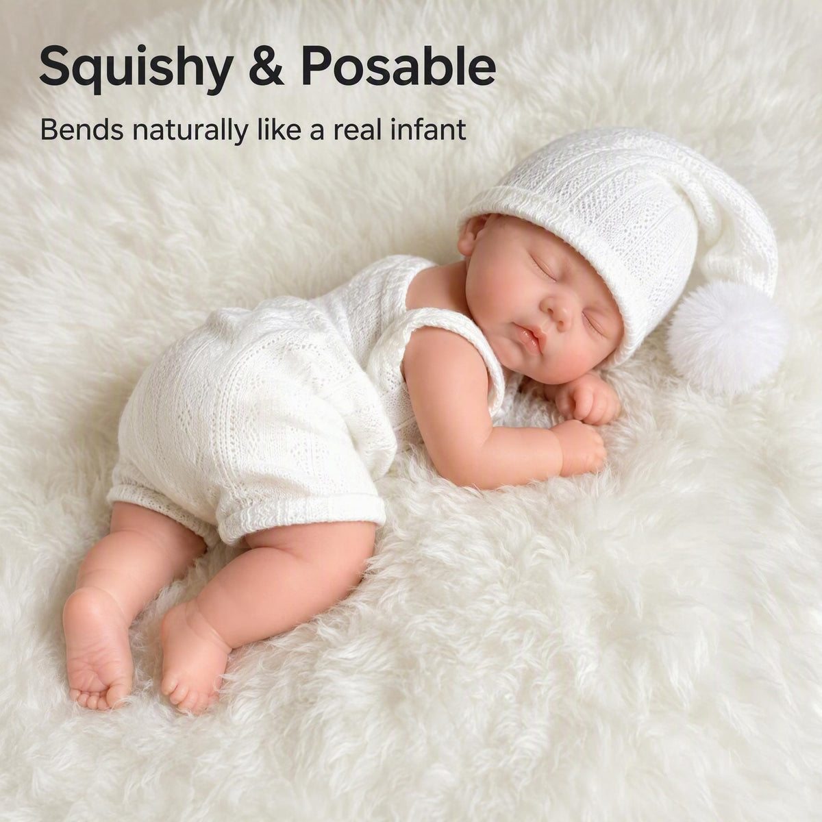 16 inch Reborn Baby Solid Silicone Body Lifelike Floppy Newborn Doll Xmas Gift