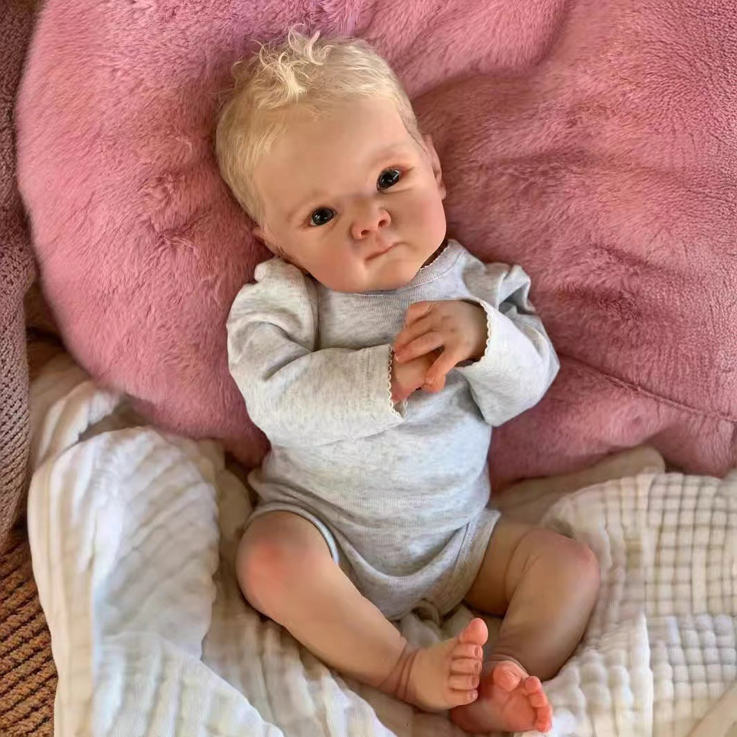 19 inch Reborn Dolls with Cloth Body Touch Soft lmplanted Gold Hair Newborn Baby Dolls Toys for Girls Reborn Dolls
