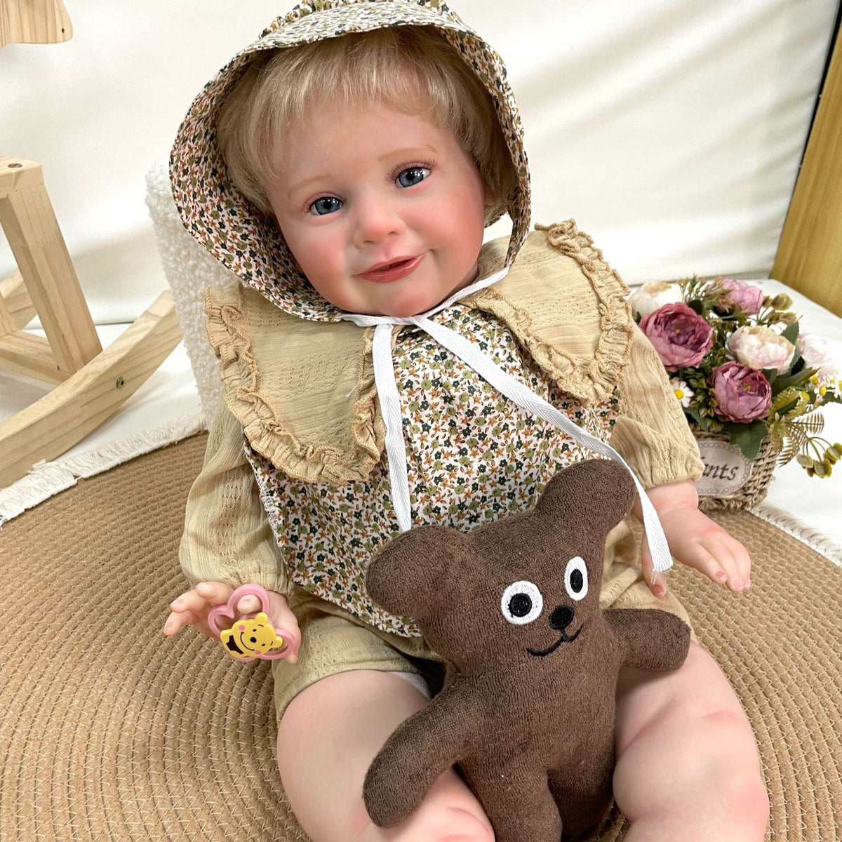 26 Inches Handmade Lifelike Reborn Doll Cloth Body 3D Skin Realistic Newborn Baby Play Toy Gift for Girls & Doll Collectors