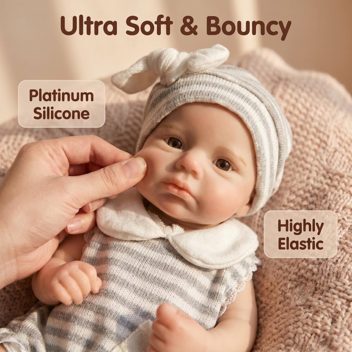 12 inch with Full Solid Silicone Body reborn doll as a Christmas gift for children or Adult Doll Collectors