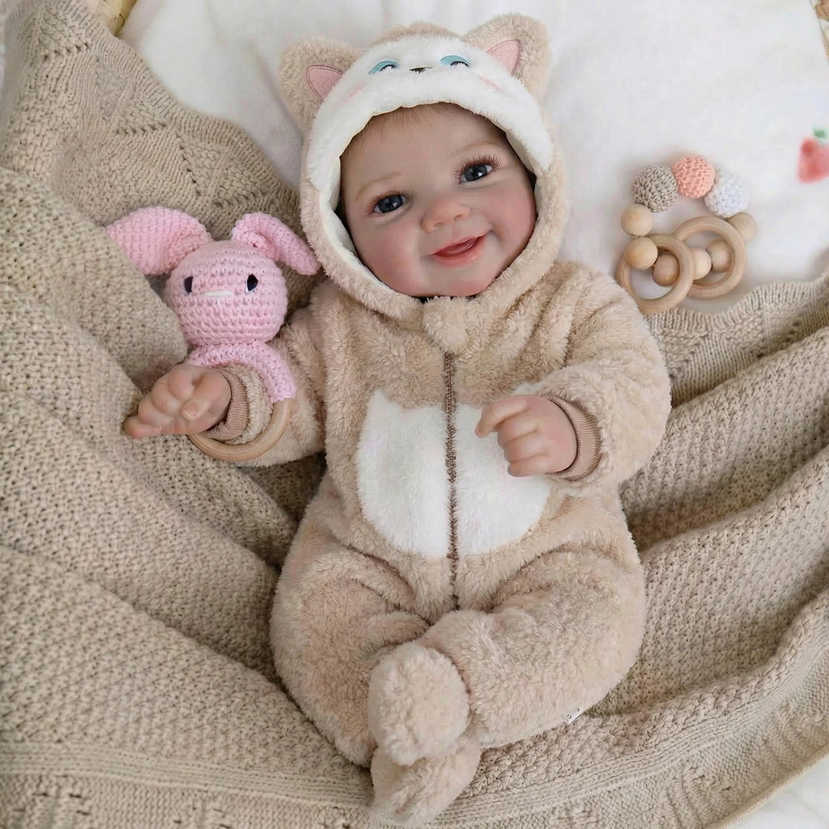 19 inch plush jumpsuit vivienne full vinyl reborn doll