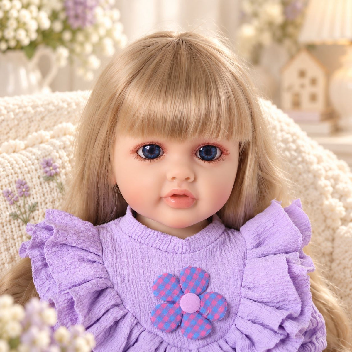 22 Inch Rebirth Doll Vinyl Simulation Baby Doll Realistic Newborn Baby Gift for Various Holidays