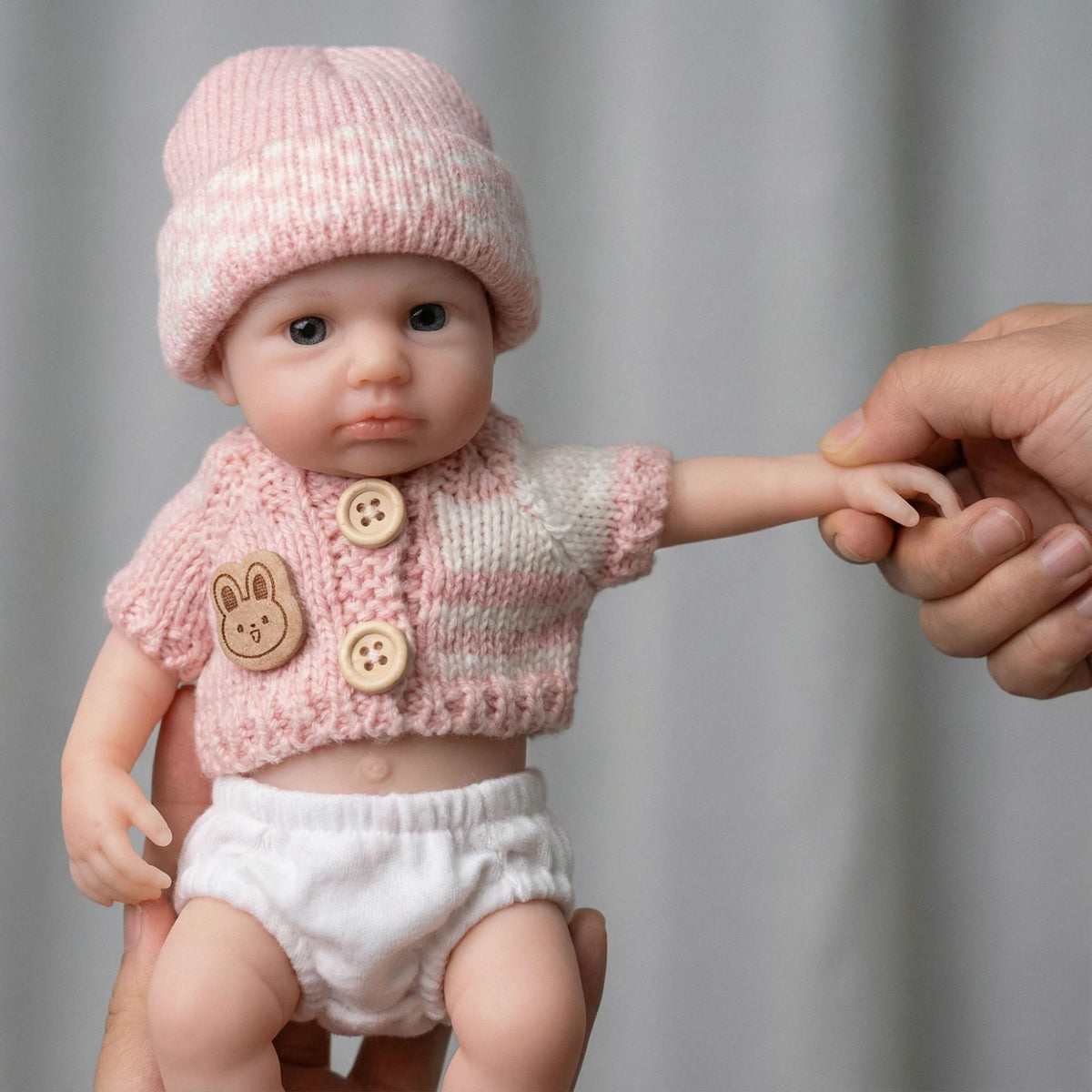 8 Inch Short Sleeve Powder Sweater Full Silicone Reborn Doll