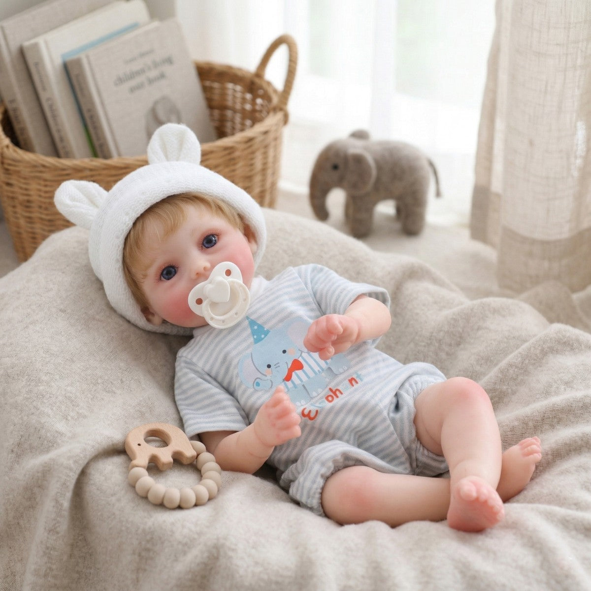 12 inch 30cm hair transplant solid silicone reborn doll simulation baby changing outfit