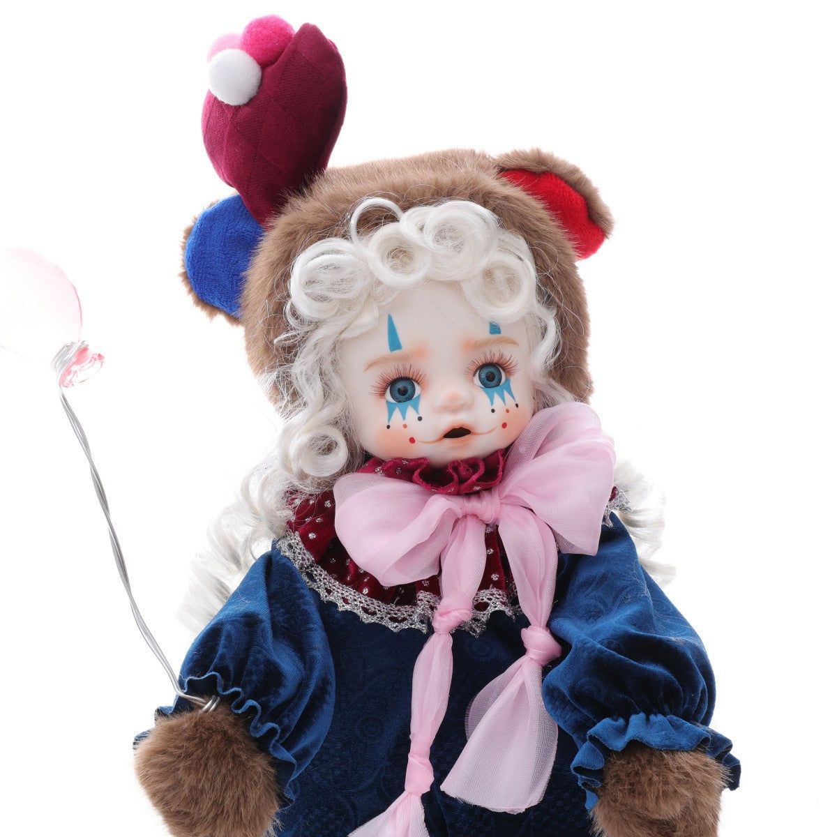 13 inch 33CM vintage clown makeup ceramic face exquisite doll doll doll toy high-end gift item collection decoration ornament