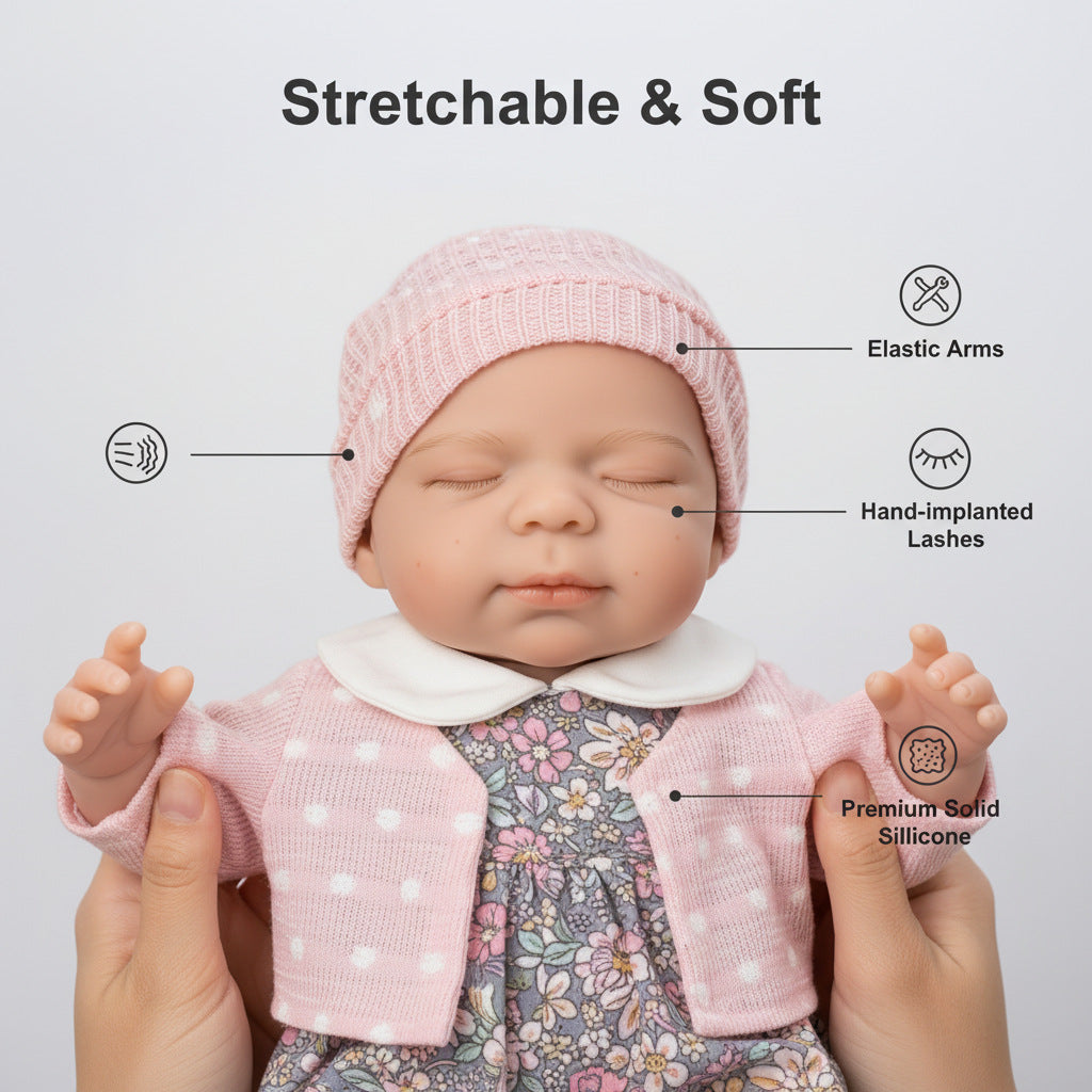 12 inch solid silicone Reborn Doll white small circular dot pascale simulation toy doll
