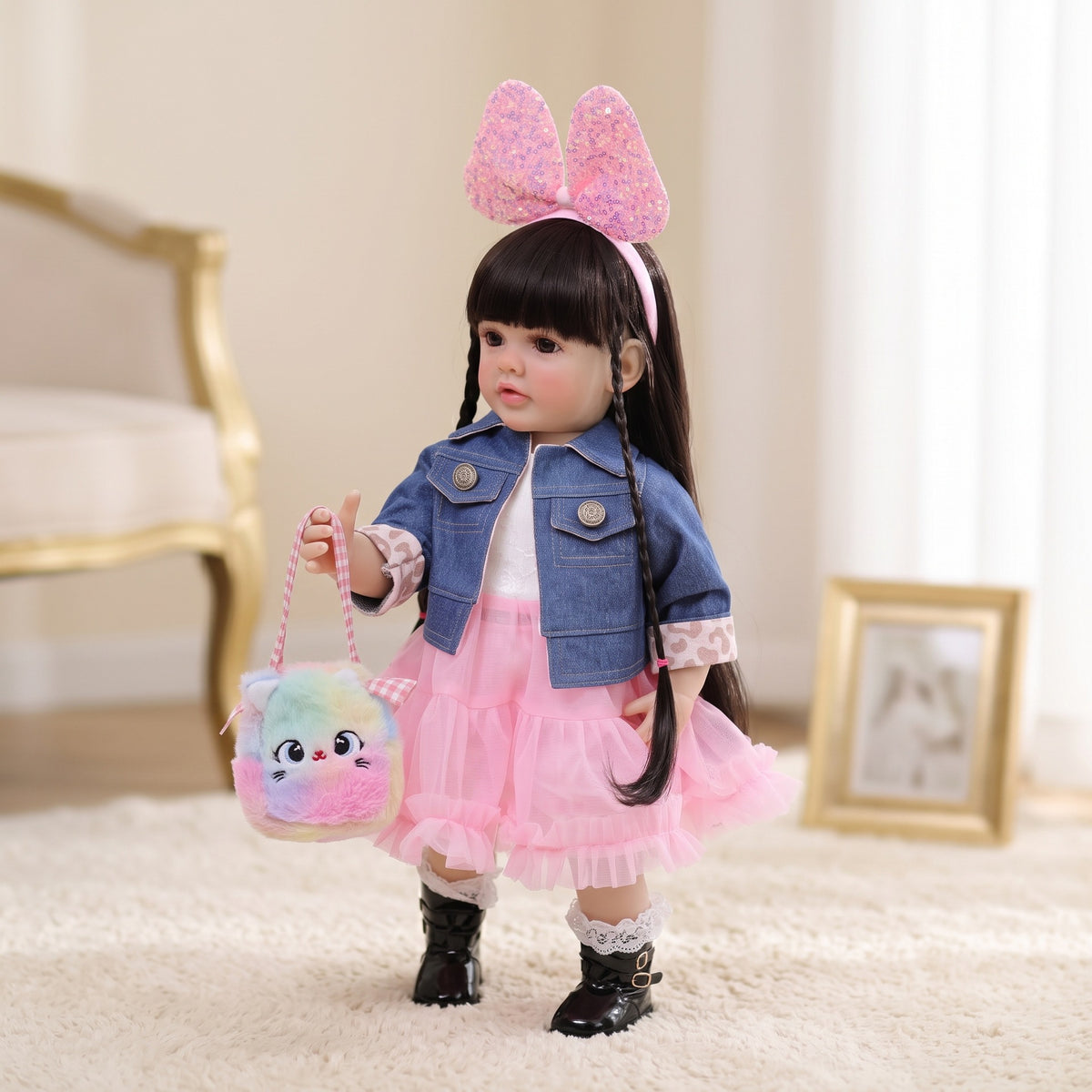 22 inch with Full vinyl Body Standing Toddler Reborn Dolls ornaments for gifts