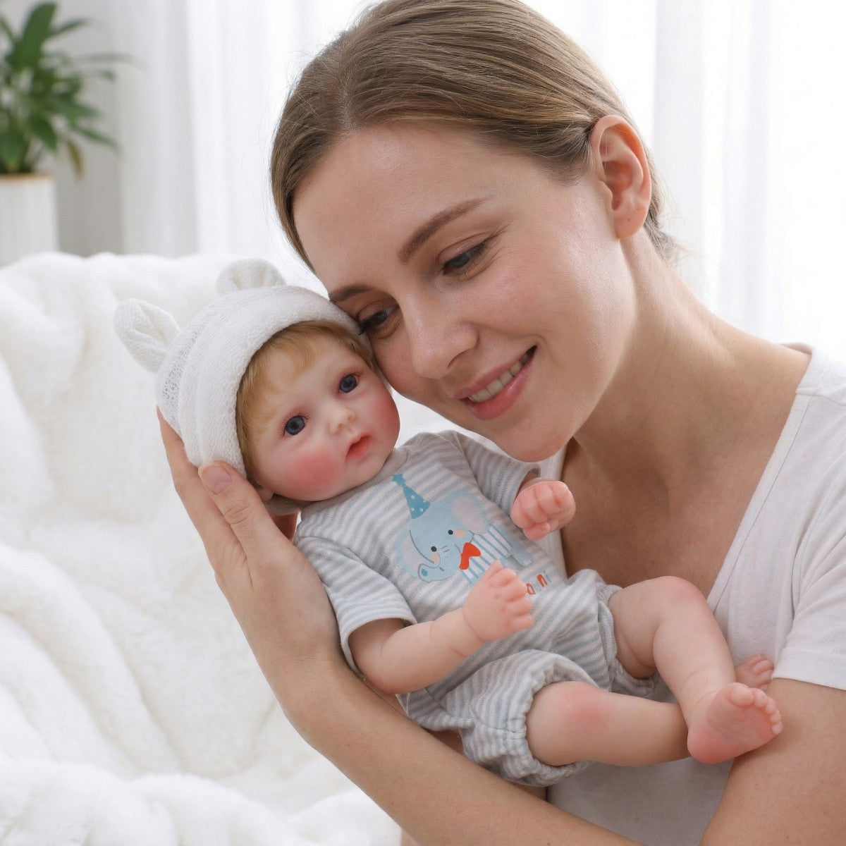 12 inch 30cm hair transplant solid silicone reborn doll simulation baby changing outfit