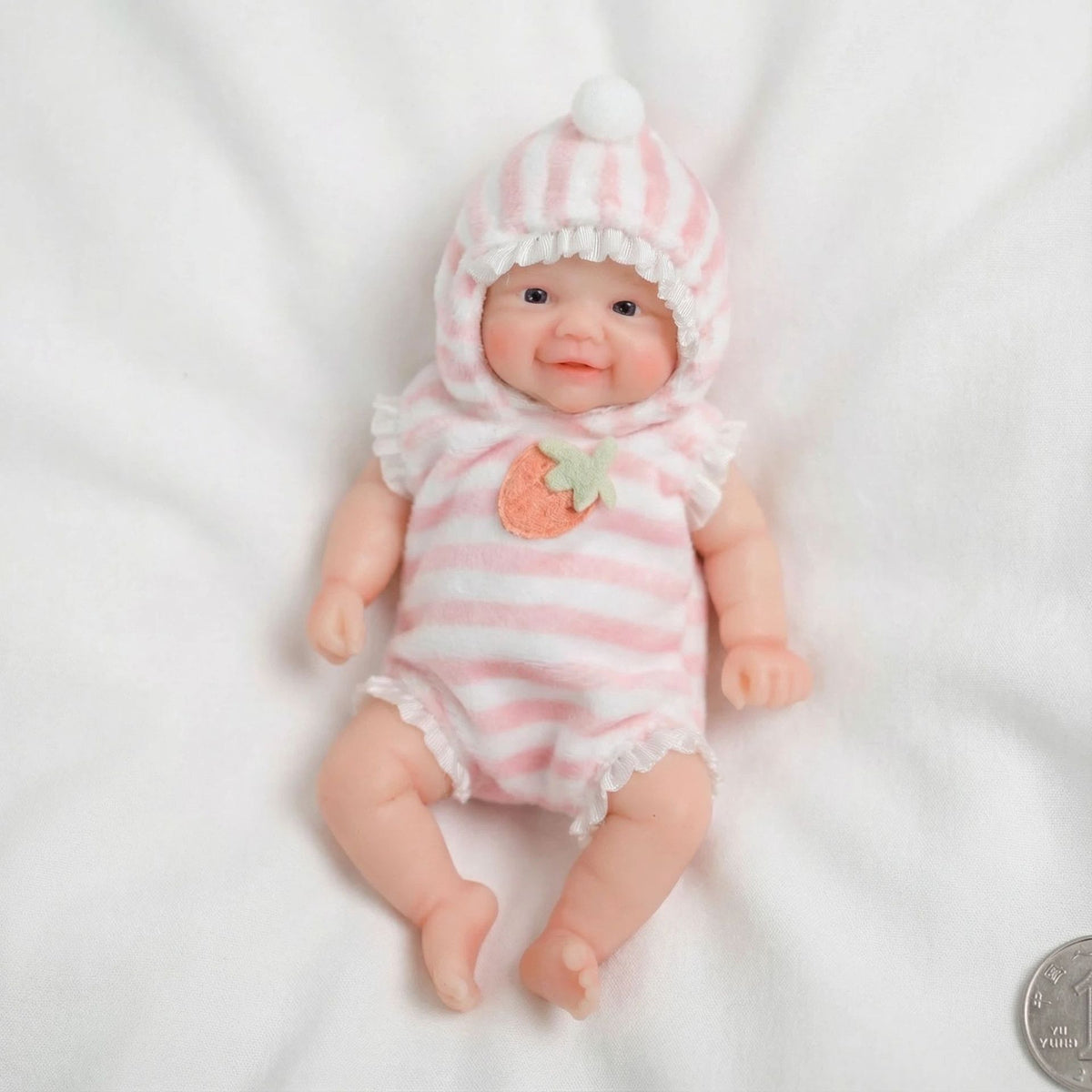 6 Inch Silicone Strawberry Printed Solid Reborn Doll