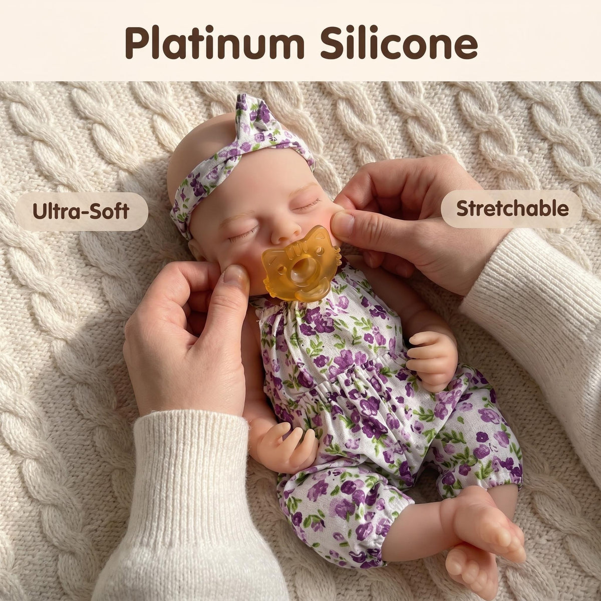 12 Inch Full Silicone Sleeping Reborn Baby Doll, Closed Eyes Mini Newborn, Perfect Birthday, Christmas & Easter Gift, Portable Companion Toy For Kids And Adult Collectors