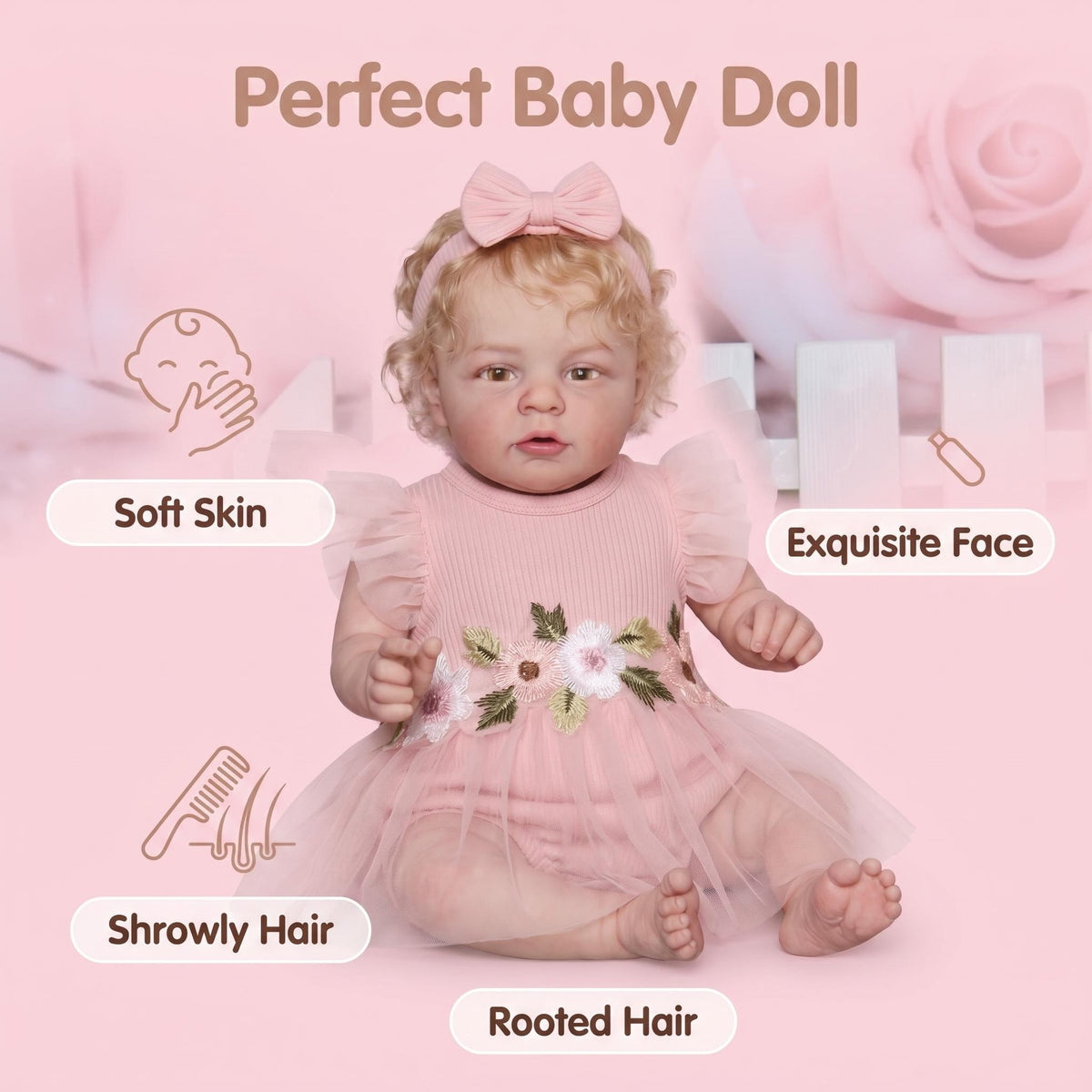 19 inch With Cloth Body With Vinyl Limbs Reborn Doll, Wonderful Gift Option For Baby Shower, Thanksgiving And Holiday Celebrations