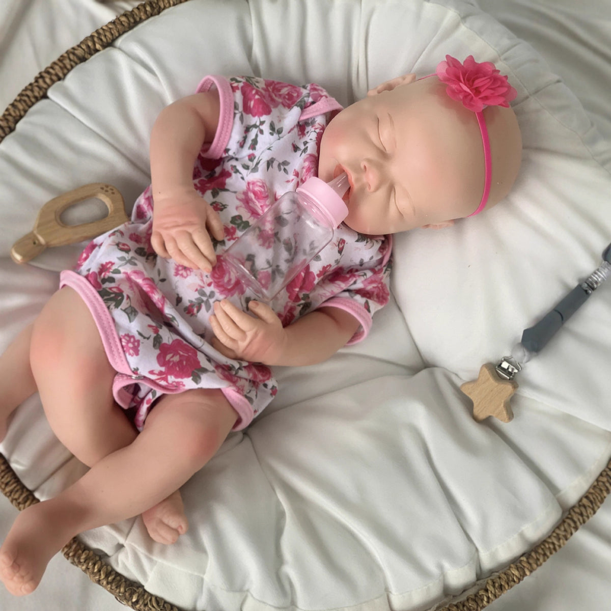 [Drink and Wet System] 20 inch with Full Solid Silicone Body simulation Reborn Doll with drinking and peeing functions Gift for Girls & Adult Doll Collectors
