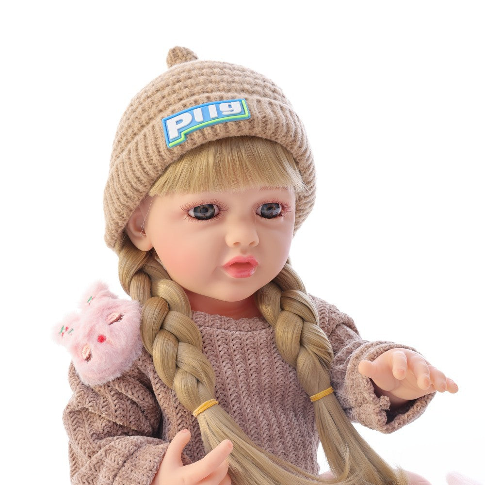Russian English Spanish Crying and Laughing Dialogue 22 inch Full Plastic Rebirth Doll Simulation Baby Doll Girl