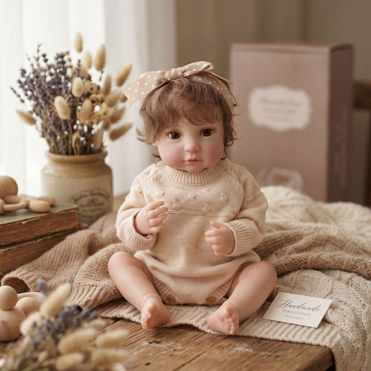 50cm Hair Transplant Simulation Baby Reborn Doll Handmade Exquisite Painted 3D Doll