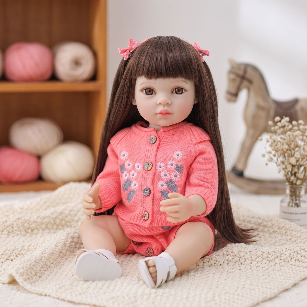 22 inch reborn doll with Full Vinyl Body simulated baby comfort doll gift for girl
