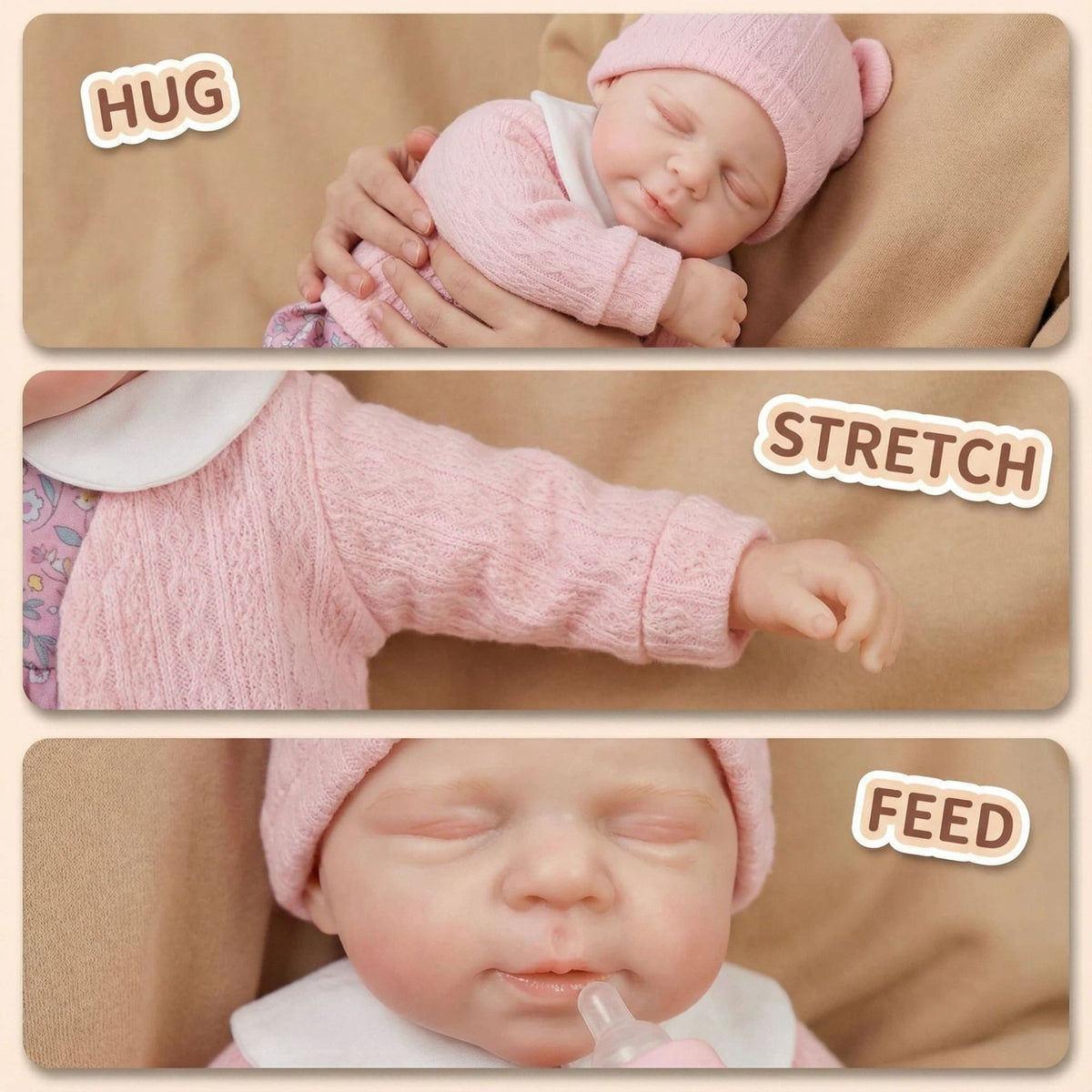 12 inch solid silicone Reborn Doll pink cardigan pascale simulation toy doll