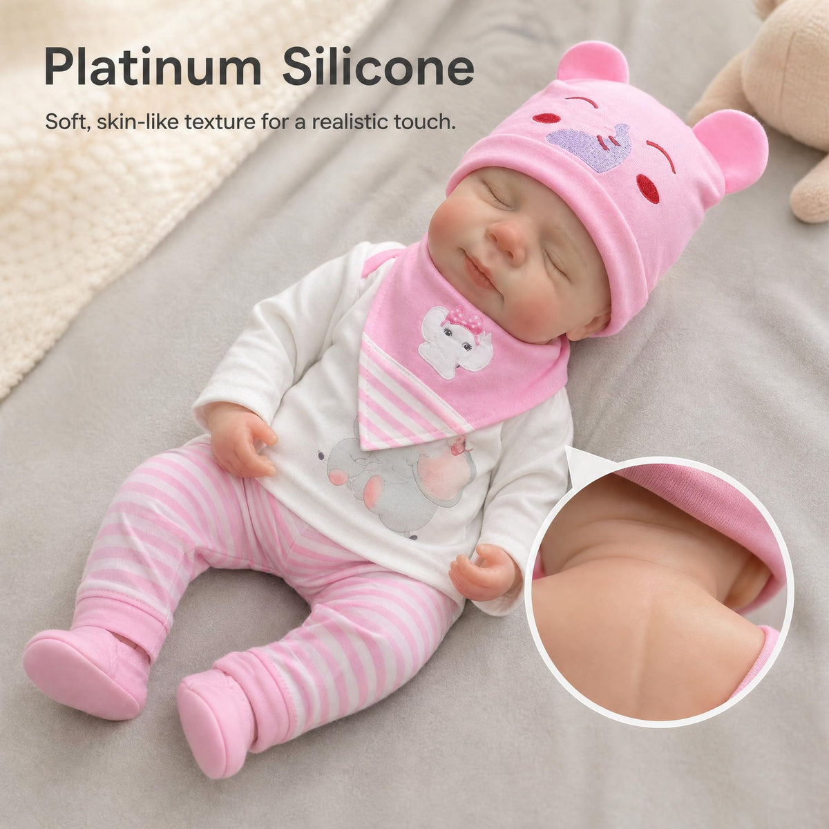 16 inch Reborn Baby Dolls Toy Lifelike Asleep Newborn Babies Close Eyes Doll Birthday Gift