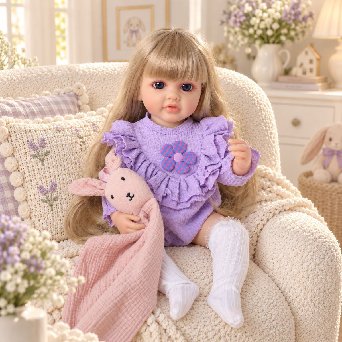 22 Inch Rebirth Doll Vinyl Simulation Baby Doll Realistic Newborn Baby Gift for Various Holidays