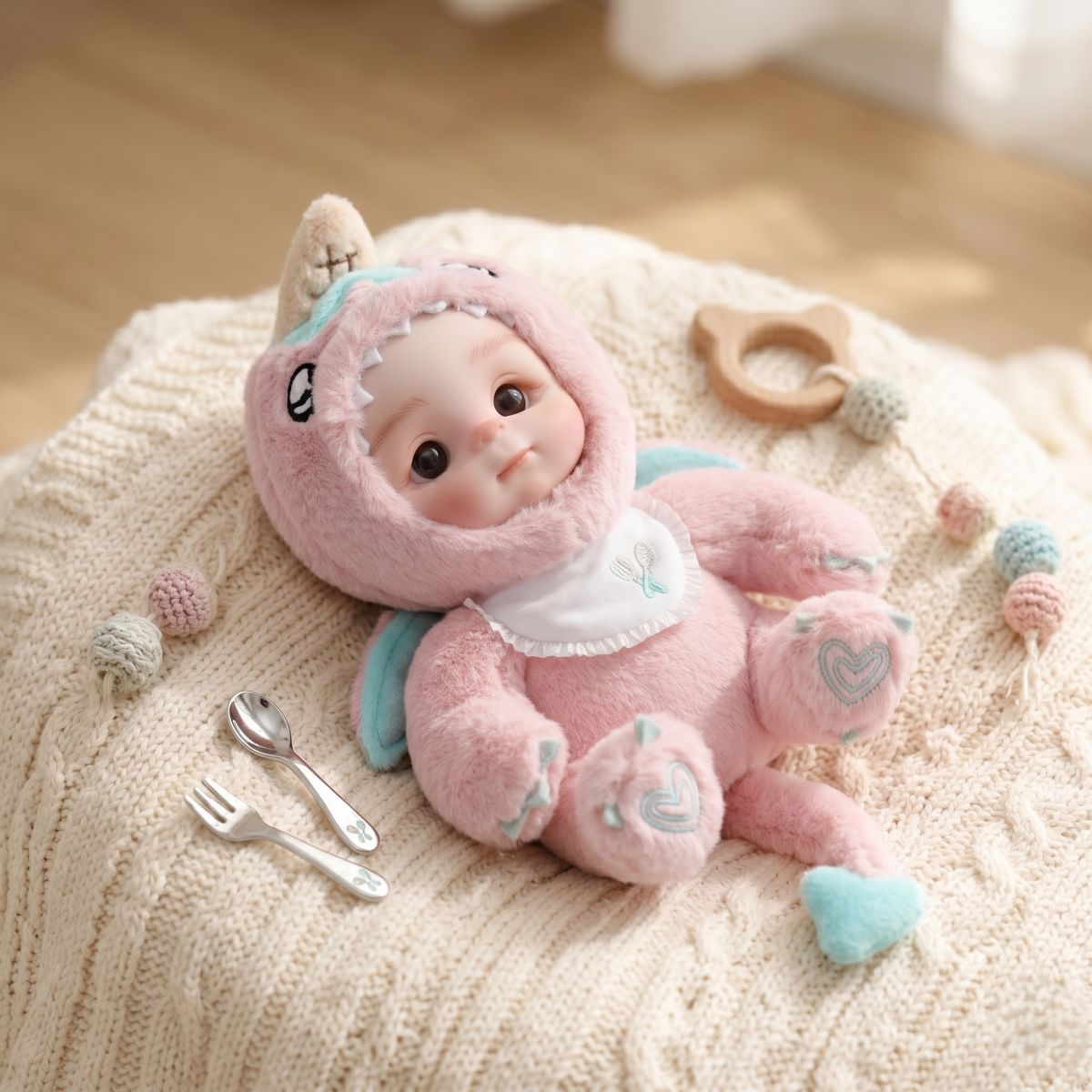 15cm vinyl plush doll pendant, simulated baby face toy doll, 6 inches