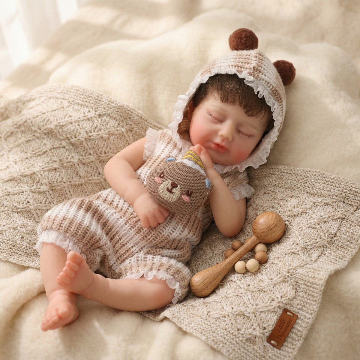 12 inch 30cm hair transplant solid silicone reborn doll simulation baby changing outfit