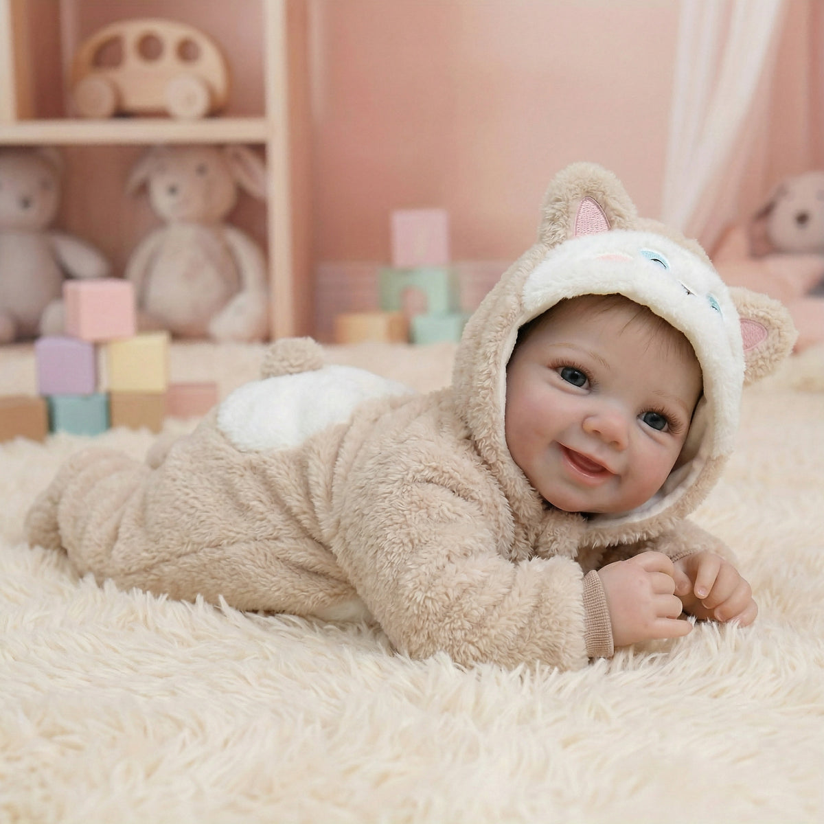 19 inch plush jumpsuit vivienne full vinyl reborn doll