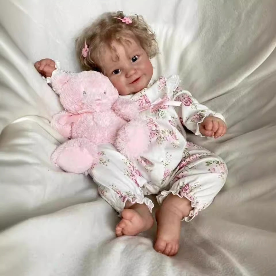 20/24 inch Reborn Doll Cute Girl Doll with Cloth Body and Rooted Blonde Hair Realistic Kids Toy and Gift