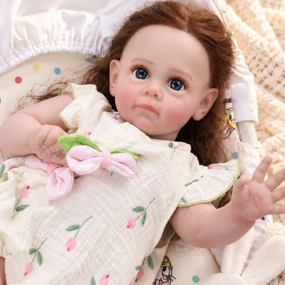 24 inch reborn simulated doll with cloth body and feel, can be used as a birthday gift or a gift for various festivals for children.