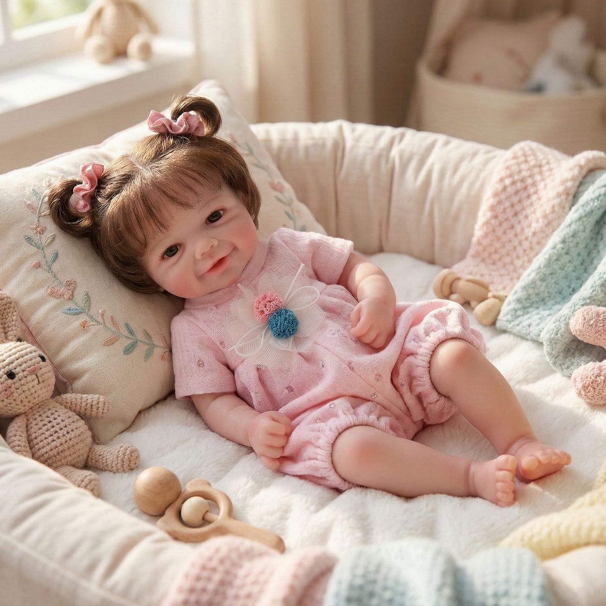 12 inch with Full Solid Silicone reborn doll simulated baby kneading realistic feel stretchable gift