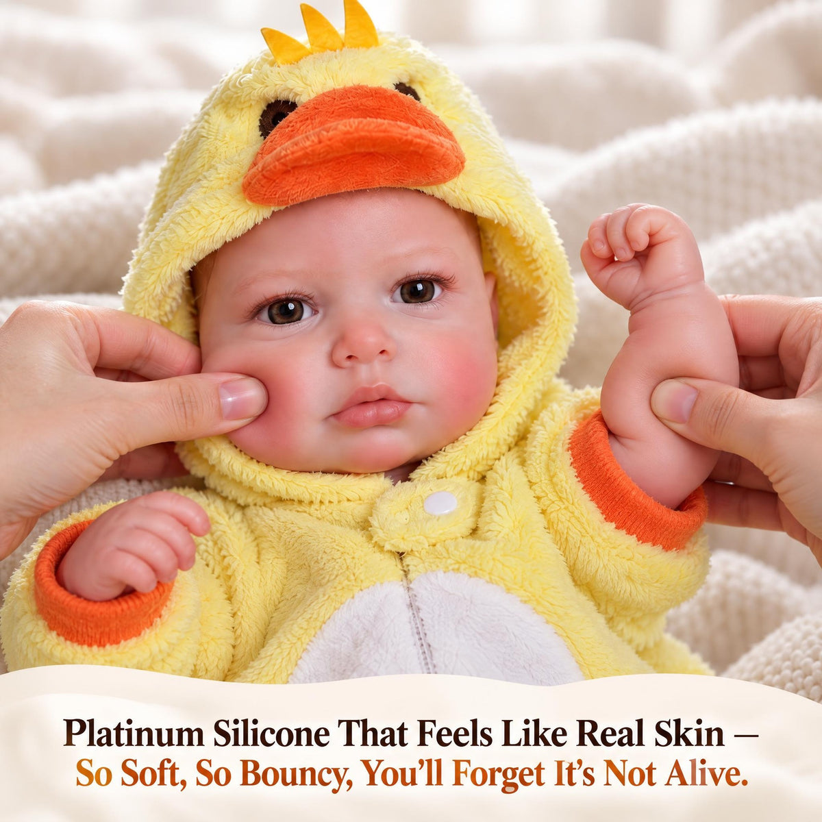 16inch Full Solid Silicone Awake Flexible Elastic Super Soft Mouth Can OpenSquish Silicone Lifelike Reborn Doll