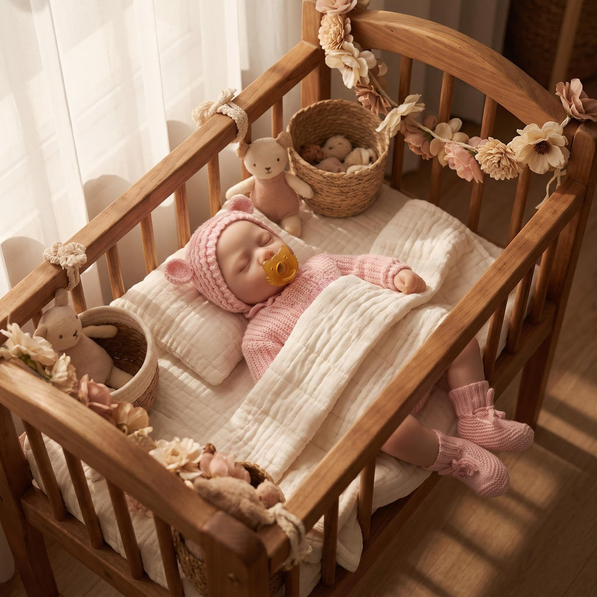 18 Inch Full Silicone Sleeping Doll, Easy‑to‑Clean Waterproof Body, Ideal Keepsake for Birthday and Holiday Gift Giving