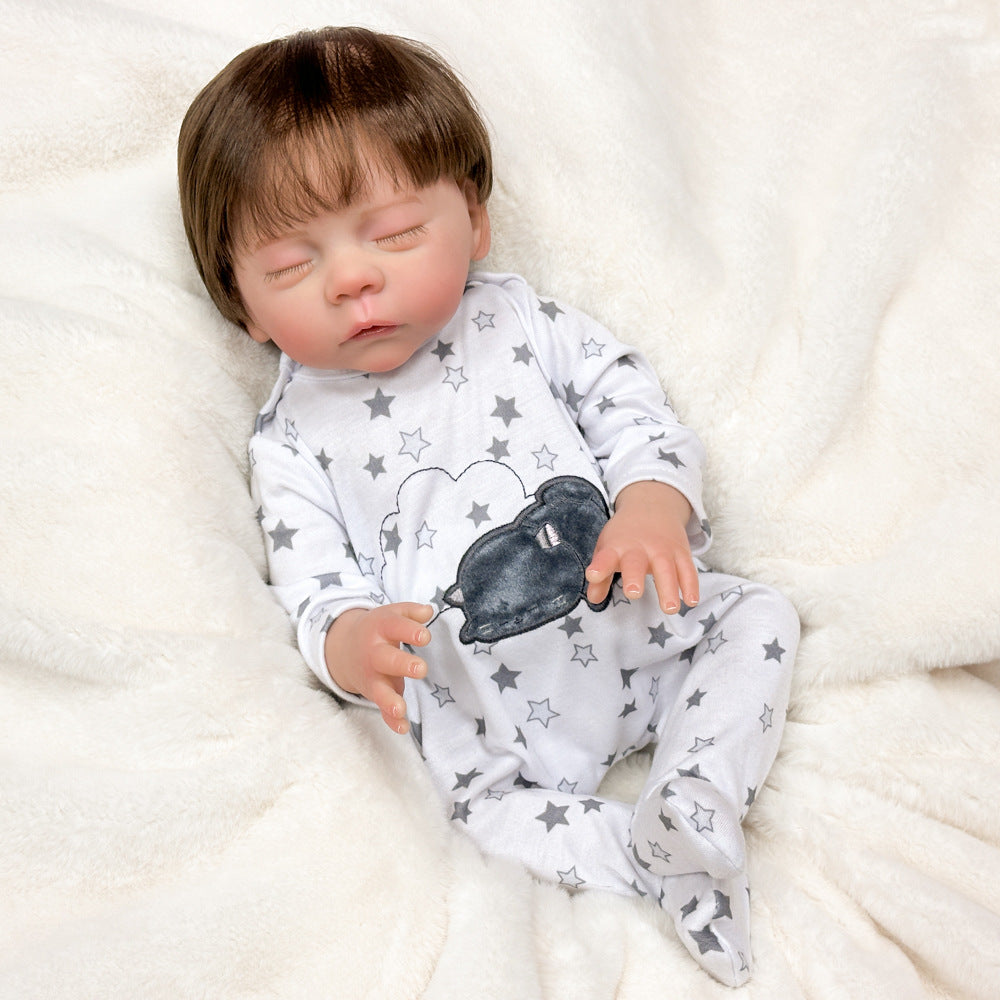 Sentimental Holiday Present, 18 Inch Full Vinyl Reborn Doll, Realistic Baby Companion for Children & Adults