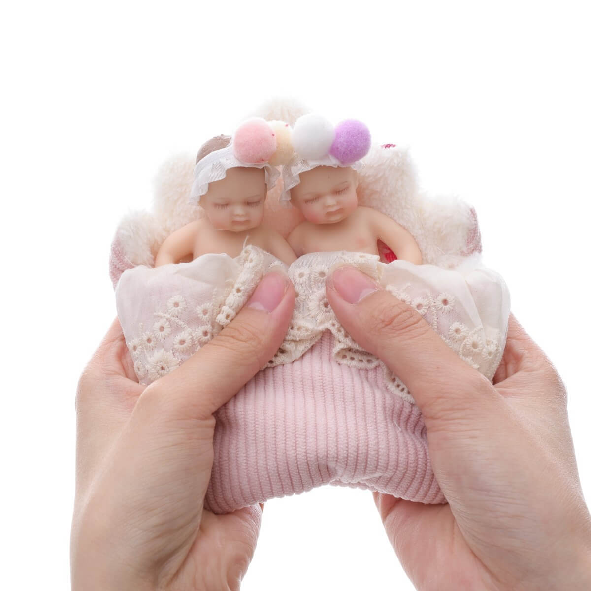 Lifelike Silicone Reborn twins Baby Doll 4 Inch
