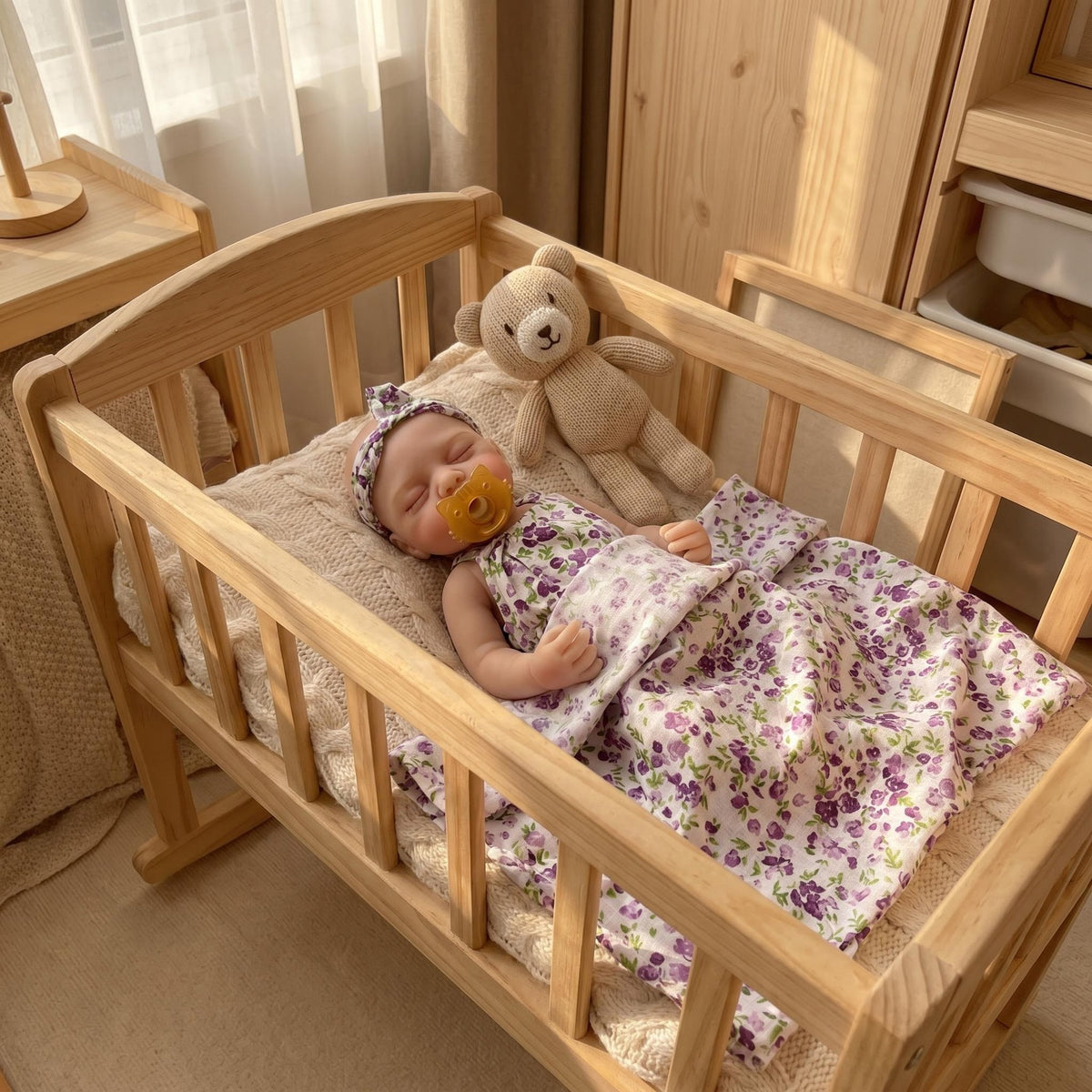 12 Inch Full Silicone Sleeping Reborn Baby Doll, Closed Eyes Mini Newborn, Perfect Birthday, Christmas & Easter Gift, Portable Companion Toy For Kids And Adult Collectors