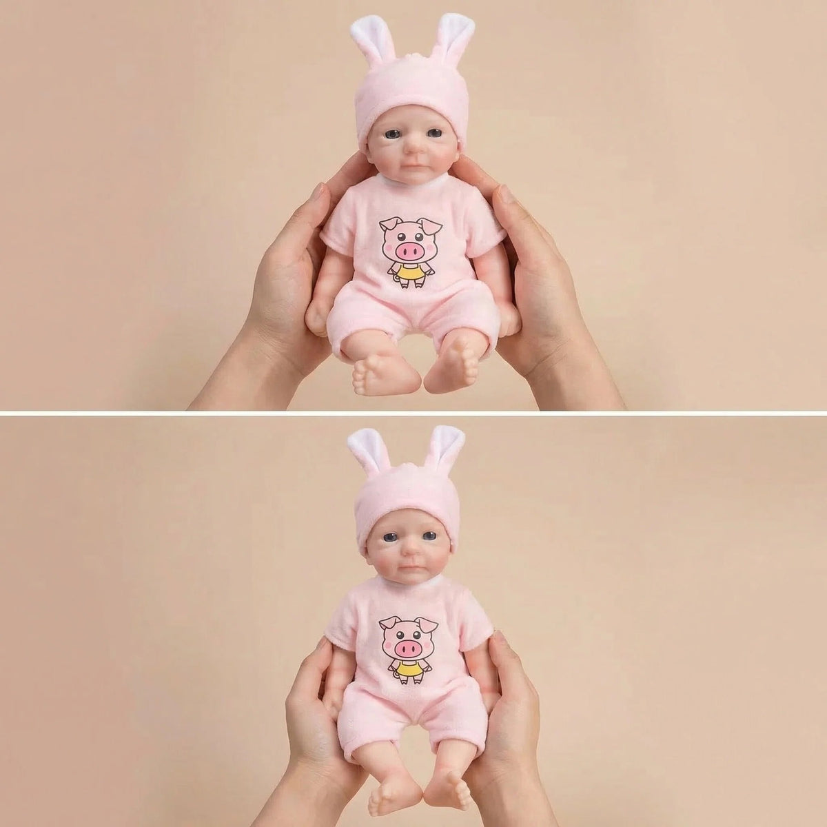 12 inch rabbit ear cap simulation doll silicone reincarnation doll