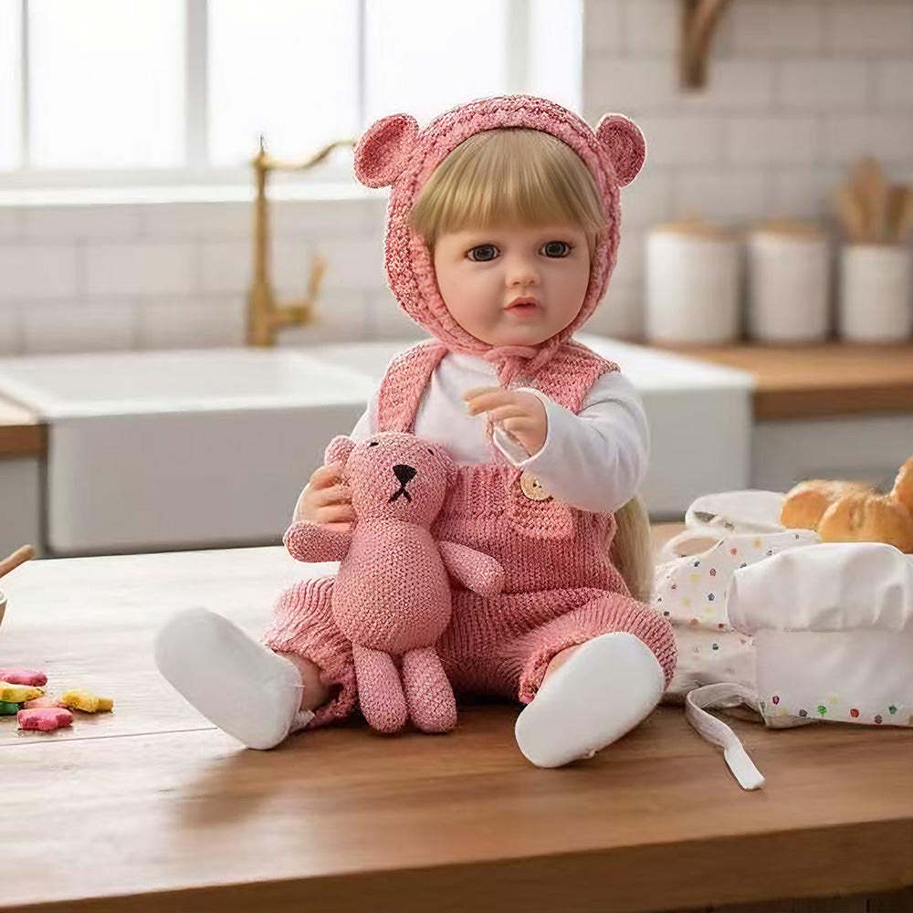 Russian English Spanish Crying and Laughing Dialogue 22 inch Full Plastic Rebirth Doll Simulation Baby Doll Girl