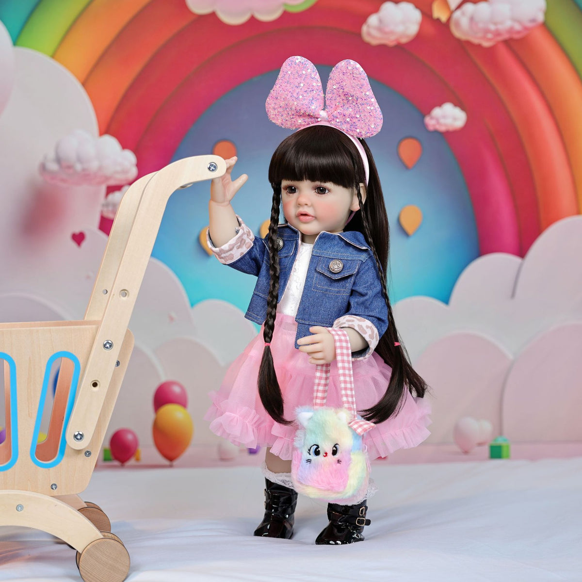 22 inch with Full vinyl Body Standing Toddler Reborn Dolls ornaments for gifts