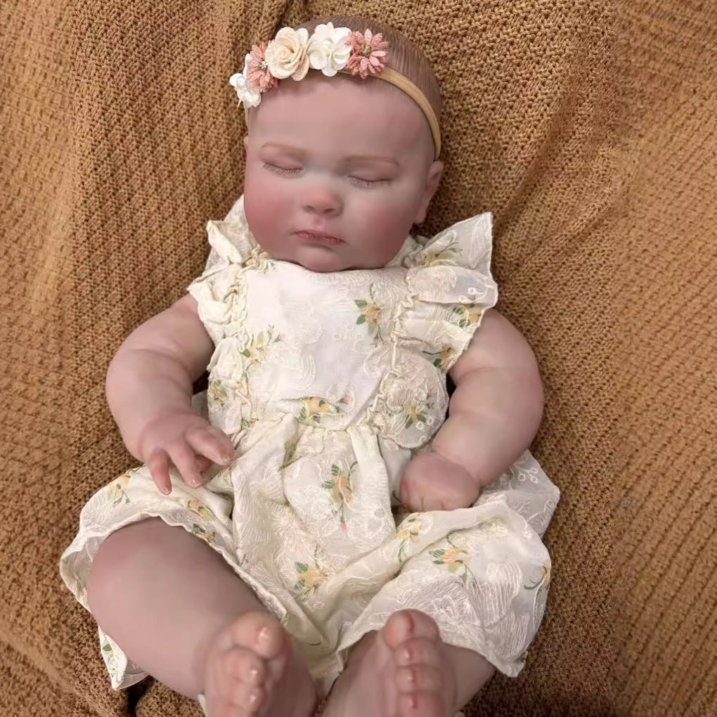 24 Inch Realistic Reborn Newborn Doll with Cloth Body Detailed 3D Skin Handmade Collectible Doll Toy for Girls & Doll Lovers