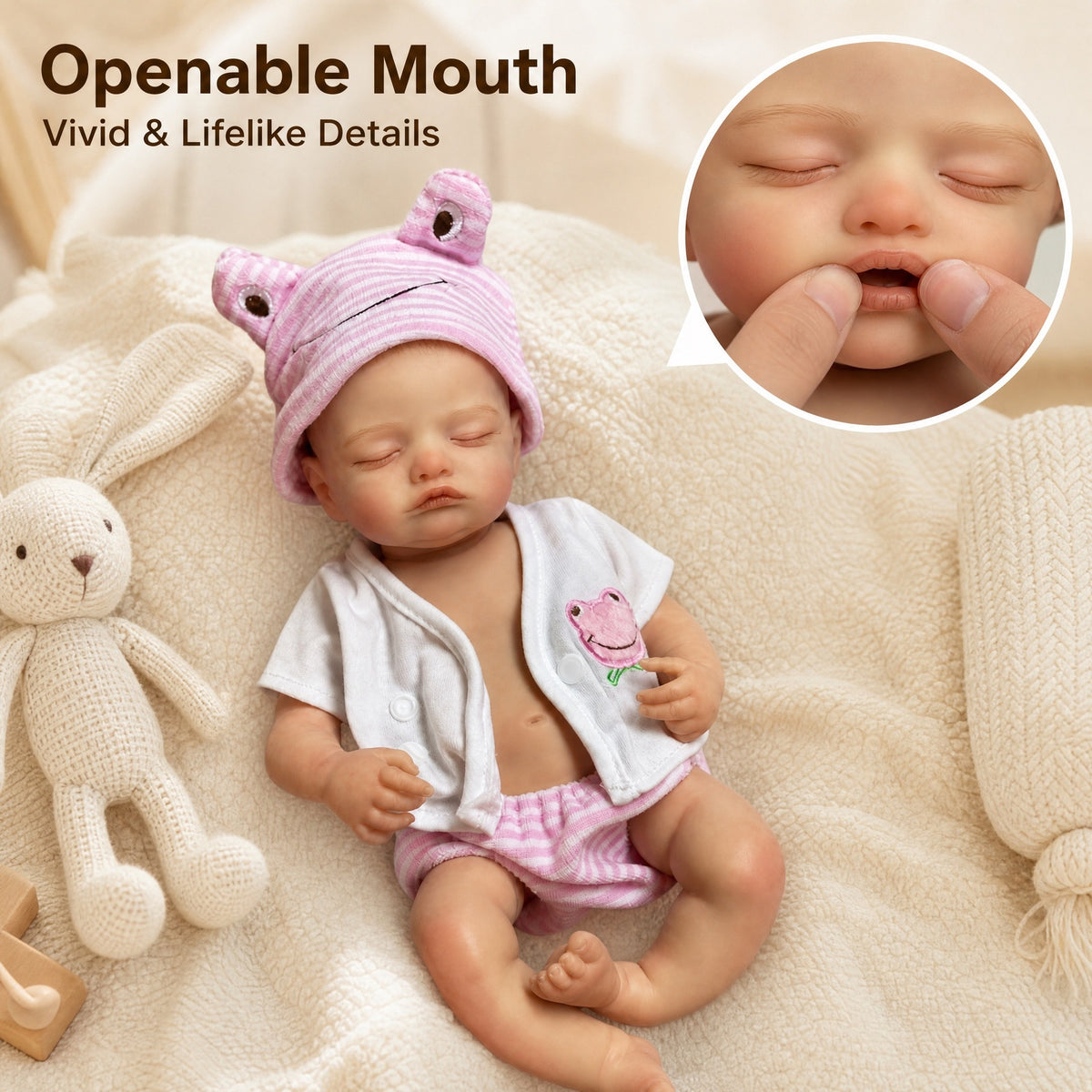 13 inch Reborn Baby Dolls Silicone Full Body Girl Lifelike Handmade Painted Dolls Silicone Reborn Babies for Kids
