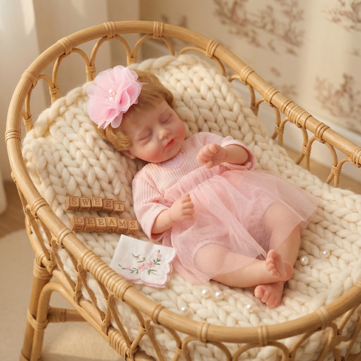 12 inch solid silicone simulation baby 30cm reincarnation doll, real kneading, hand feel, closed eyes, stretchable