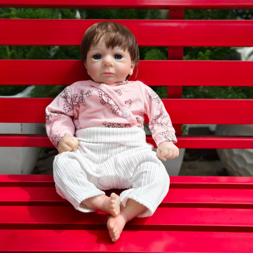 18-Inch/45CM Lifelike Already Painted Doll Newborn Baby Reborn Doll Hand Paint with Genesis High Quality 3D skin Tone