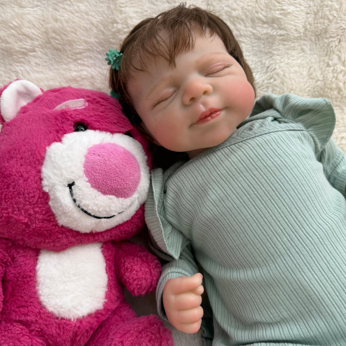 18-Inch/45cm Pascale Newborn Baby Reborn Doll Lifelike Soft Touch Cuddly Baby Multiple Layers Painting 3D Skin with Visible Veins