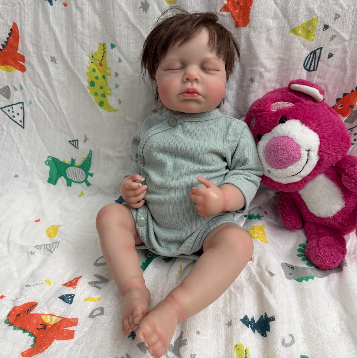 18-Inch/45cm Sleeping Reborn Juan Doll - 45cm Full Body Vinyl Waterproof Baby with Rooted Hair