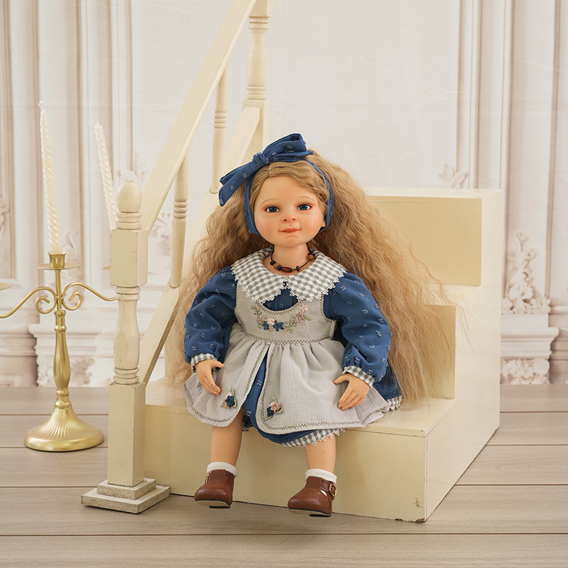 Hand-painted Porcelain Pastoral Doll Toy 22 Inch/55cm For Children Birthday Gifts - Reborn Doll Australia