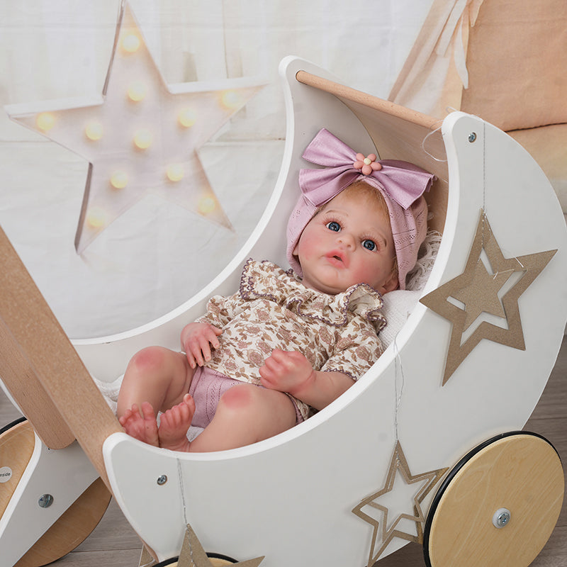 Lifelike Silicone Reborn Girl Baby Doll 16 Inch/40cm with Blonde hair - Reborn Doll Australia