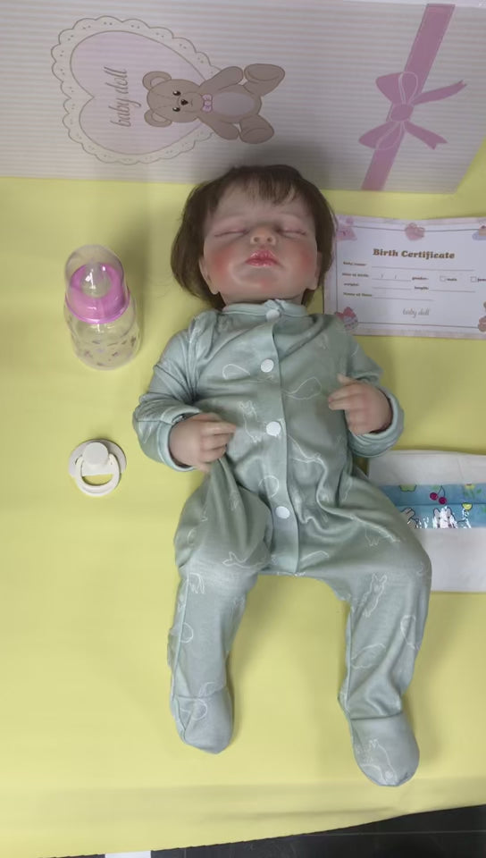 20-Inch/50cm Lifelike Reborn Baby - 3D Painted Skin Full Body Vinyl Waterproof Sleeping Newborn