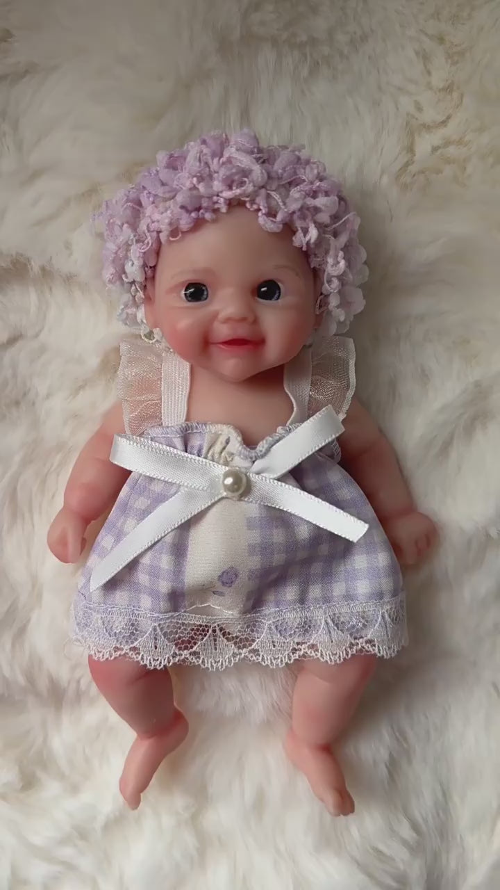 6 inch full silicone reborn baby doll for kids Christmas gift
