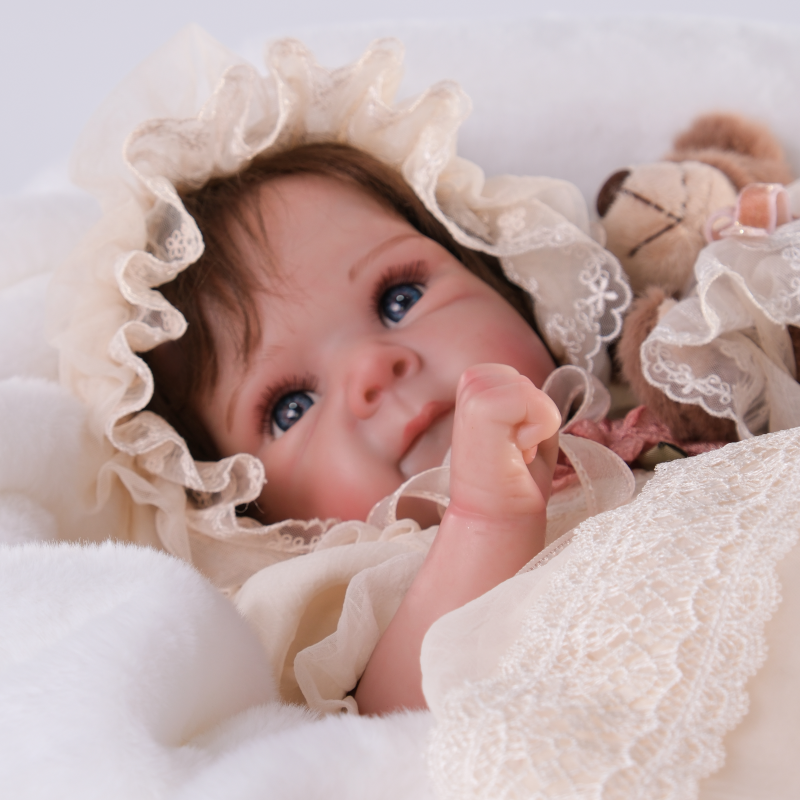 20 Inch/50cm Lifelike Reborn Baby Dolls with Soft Cloth Body and A Bear Toy - Reborn Doll Australia