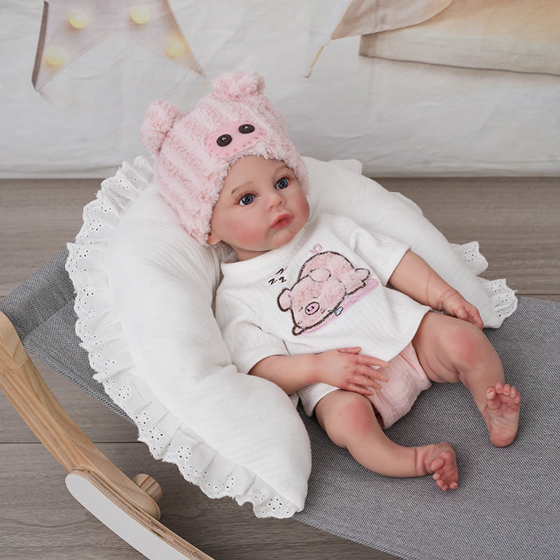 16 Inch/40cm Full Silicone Reborn Baby Girl Doll with Blue Eyes - Reborn Doll Australia